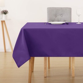 Deconovo Oxford Decorative Water Resistant Tablecloth Wipeable Rectangle Tablecloth for Kitchen Table 132x178cm(52x70in) Purple