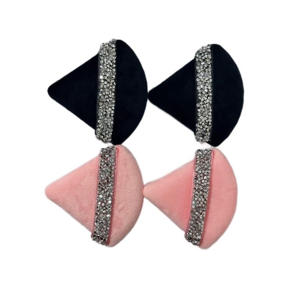 ButiFlora 4 Pcs Rhinestone Powder Puffs, ButiFlora Triangle Super Soft