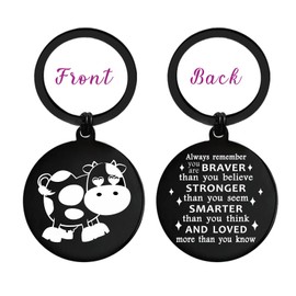 EE&YU Cow Gifts for Women Men - Cute Cow Lover Birthday Keychain Decorations for Girls Boys Her Him
