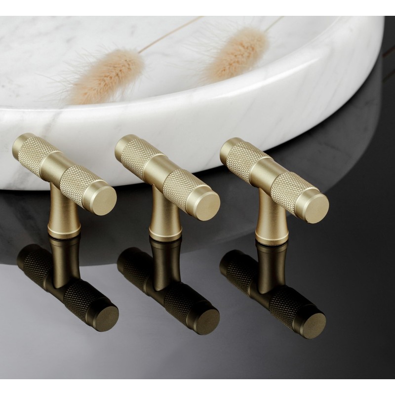 AITITAN 10 Gold Drawer Knobs - 50mm Single Hole Kitchen