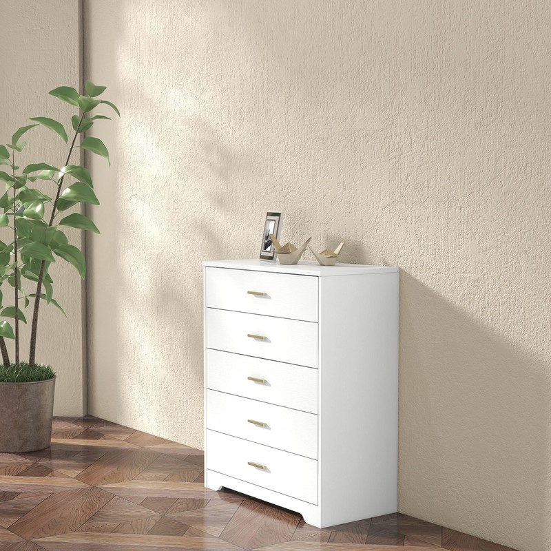 Panana Dresser for Bedroom with 4/5 Drawers, Wooden Chest of