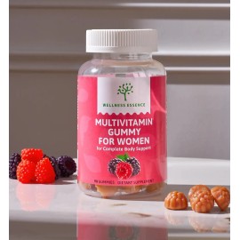 Wellness Essence Women's Multivitamin Gummies Daily Support with Folic Acid, Calcium & B Vitamins