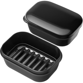 Timotech Jabonera para Viaje, Estuche para Jabón Sólido con Tapa y Capa de Drenaje, Jabonera Portátil a Prueba de Fugas, Contenedor de Jabón Plástico 