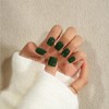 KQueenest Dark Green Press On Nails Short Square - Acrylic