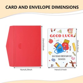 Back to School Supplies Good Luck Card for Girls Boys Teens, First Day of School Card for 1st Students Back to Schools Stuff for Middle High Schools Students, College Dorm Room Essentials for Girl