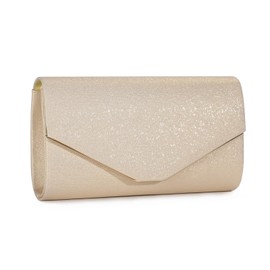 BAIGIO Women's Clutch Elegant Evening Bag Bridal Bag Clutch with Removable Chain Formal Handbag for Wedding Party Prom, A-gold, clutch