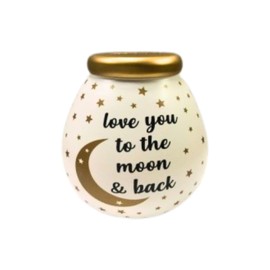 Pot of Dreams Hand Painted Love You to the Moon & Back Writen Save And Smash Handcrafted Ceramic Money Box Piggy Bank | Perfect Decorative Gift and Save for Valentine's Day & Birthday