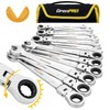 GRENPRO 13 Piece Flex Head Ratcheting Wrench Set Metric And