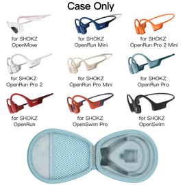 co2CREA Hard Travel Case for Shokz SHOX OpenRun Pro 2/Mini/Swim/Move Bone Conduction Earphones Wireless Open Ear Headphones (Blue)