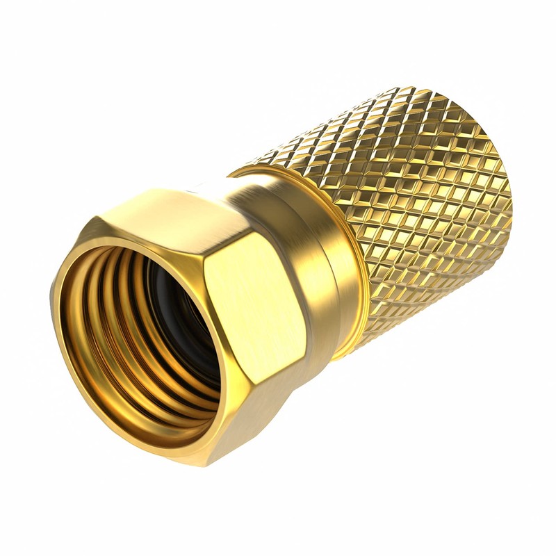 F-Connector 7 mm Screwable | Pack of 10 Gold-Plated Rubber