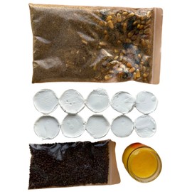 Set Espiritual para Santería Cubana, Ifá, Yoruba, Palo Mayombe y Vudú: 10 Cascarillas, Mezcla de Maíz Tostado, Jutía y Pescado Ahumados (8 oz) y Manteca de Corojo (2 oz)