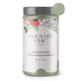 Country Chic All-in-One Chalk Paint for Furniture, Cabinets, Home Decor, Eco-Friendly, Matte Finish, Built-In Primer & Top Coat for Wood, Metal - Sage Advice (sage Green) - Quart 32 oz (950 ml)