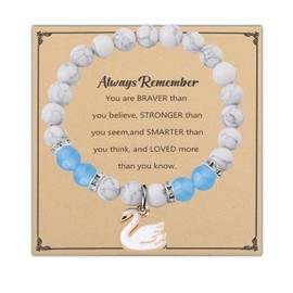 WSNANG Swan Gift Swan Pendant Bracelet Swan Jewelry Swan Lover Gift Swan Theme Inspirational Gift Animal Positive Jewelry (Swan BR)