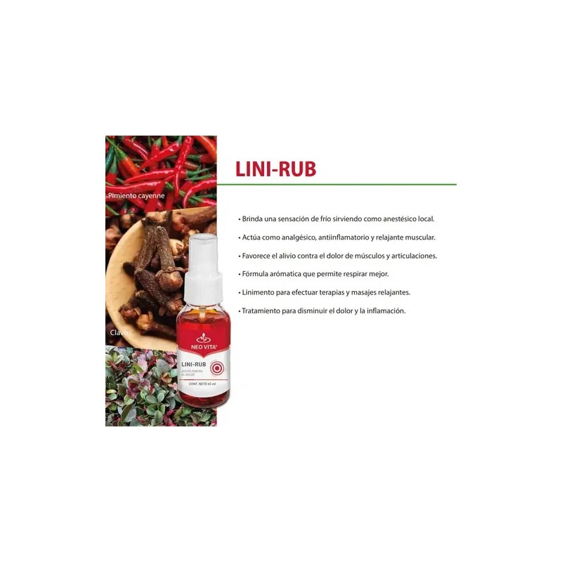 Lini Rub Neovita Relajante Muscular Antinflamatorio Analges