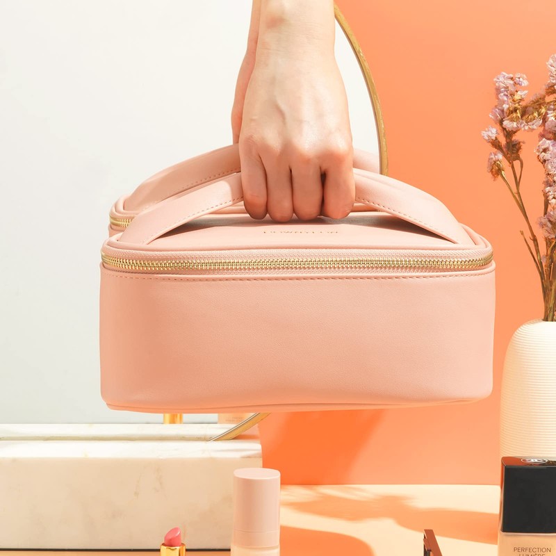 Rownyeon Vanity Pouch, Large Capacity, Cute, Brush Holder, Functional, Ribbon