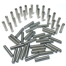 ZDingTech 55pcs 4mm x 20mm Dowel Pins Metal Dowel pins M4 4mm Shelf Pegs,Support Shelves,4mm x 20mm Metal Rod.304 Stainless Steel Wood Bunk Bed pegs