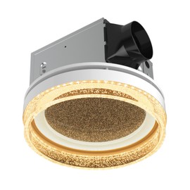 Akicon Bathroom Exhaust Fan with LED Light, 110 CFM 1.5 Sones Ceiling Mount Shower Vent Fan, Bathroom Fan Ventilation with Adjustable Light & Night Light for Home, White