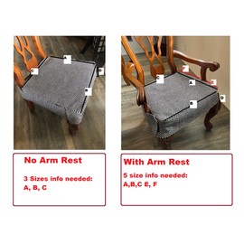 OctoRose Made to fit Any Dining Chair with The arms or Without The arms Upholstery Material Chair Cover Chair Seat Cover, Customize Size Set of Two Chair Covers (Microsuede-Tech-PeatBrown)