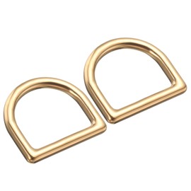PATIKIL 5/8 Inch Brass D-Rings, Pack of 2, Solid Pure Brass D-Ring Clasps, Seamless Welded Belt Strap Loop for DIY Leather Crafts