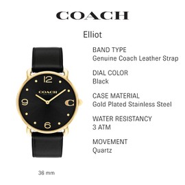 Coach Elliot Women's Watch | Elegant and Sophisticated Stles Combined | Premium Quality Timepiece for Everyday Wear | Water Resistant | (Model 14504245)