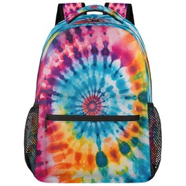 Peaom Ethnic Watercolor Tie Dye Backpack for Kids Women Men School Backpacks Girls Boys Adults Bookbag Laptop Computer Back Pack Casual Daypack