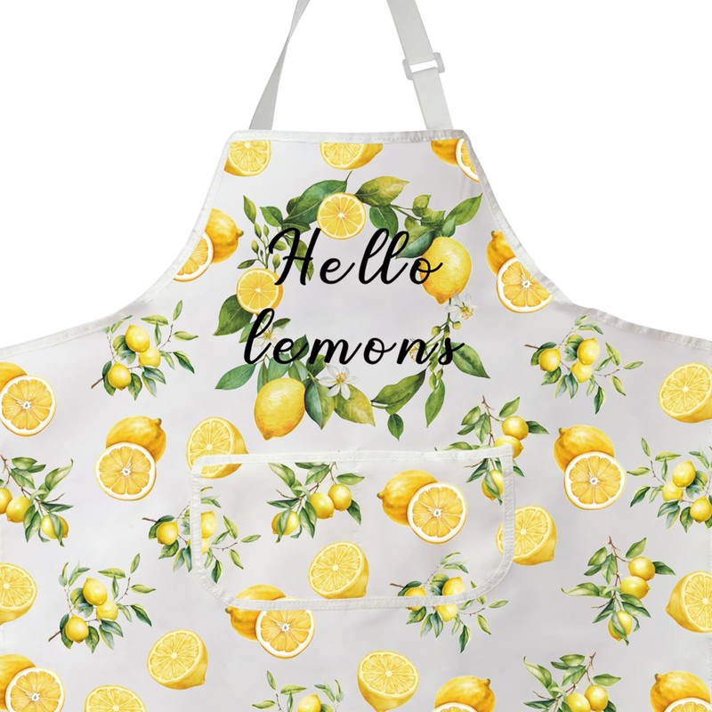 Hello Lemons Kitchen Apron Lemon Fans Gift Fruits Lover Gift