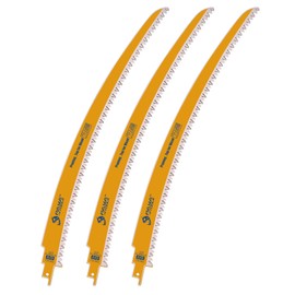 PAYA TOOLS 15 Inch 6TPI Japanese Teeth Reciprocating Saw Blade, Curved Edge Wood Pruning Saw Blades for Tree Trimming, Wood Cutting (3-Pack)