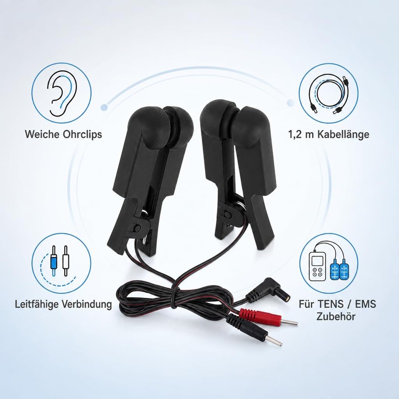 Pack of 2 Microcurrent Ear Clip Electrodes, Conductive Ear Clips