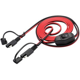 AAOTOKK SAE Extension Cable 16 AWG Wire Harness 12V-24V DC SAE to SAE Cable with Switch Quick Connect/Disconnect Snap Action Cable for Motorcycle Cars,Camp Trailer Solar Panels(2.4m/7.8ft-Switch)