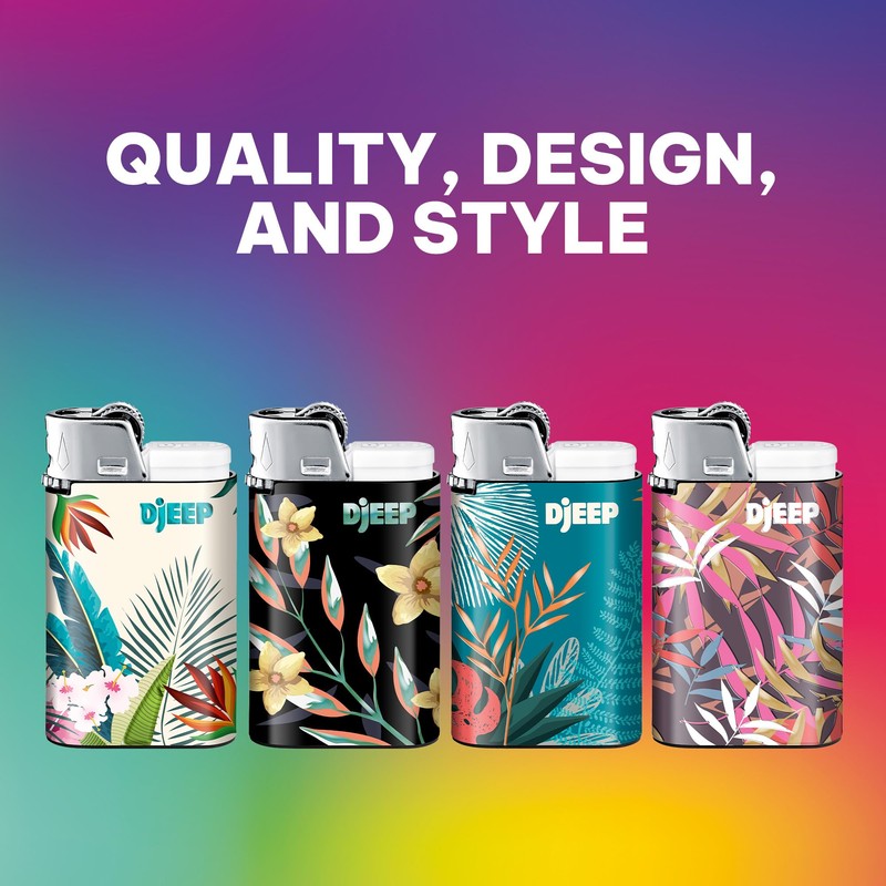DJEEP Pocket Lighters, Vibrant Collection Textured Metallic, Colorful Unique Lighters,