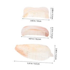 Ipetboom 3pcs Styling Comb Natural Shell Hair Accessory for Thick Curly Hair Unique and Fish Designs Travel Tool and Trinket for Women