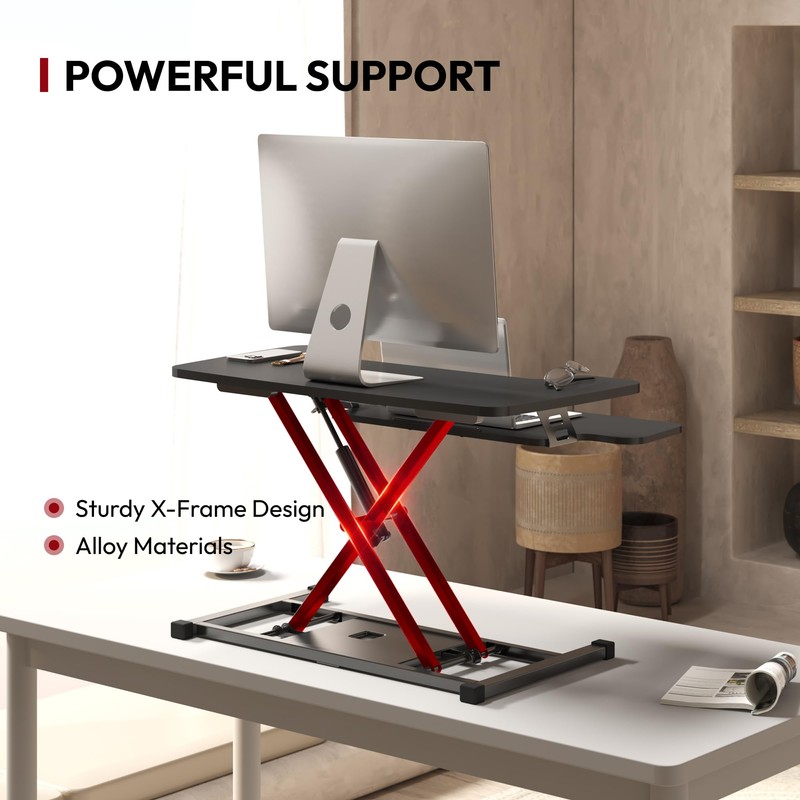 SANODESK 32'' Height Adjustable Standing Desk Converter, Switch Sit to