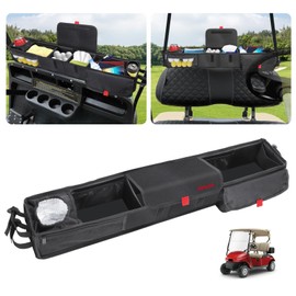 AIPSET Golf Cart Storage Basket No Drilling Front Inner Basket w/Insulated Cup Holder, Dash Tray Organizer Compatible with EZGO Club Car Yamaha, 1680D Waterproof Oxford, No Affect Windshield