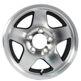 eCustomrim Aluminum Trailer Wheel 14X6 14 Inch Black Star Style 5 Lug On 4.5 Inch Center Rim