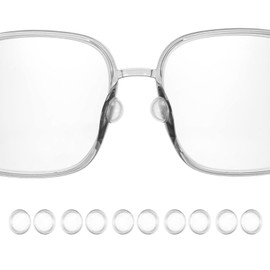HARFINGTON 5 Pairs Eyeglass Nose Pads 4.7mm Thickness Silicone Adhesive Anti-Slip Glasses Nose Grips Round Shape Glasses Nose Pads for Plastic Frames Glasses Sunglasses, Clear