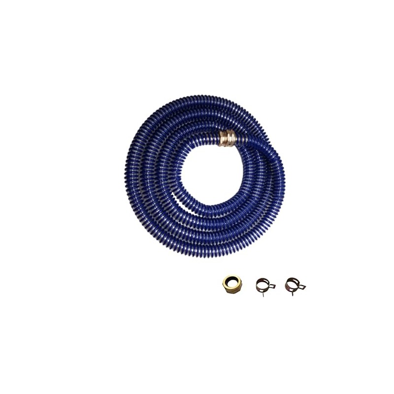 Industrial Grade HVLP Flexible Whip Hose, 8 Feet Long, Metallic