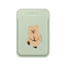 CASETiFY BioVeg Wallet [Compatible with Magsafe] - aren't I Cute KKOTKA - Mint/Tan