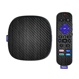 MightySkins Carbon Fiber Skin Compatible with Roku Ultra HDR 4K Streaming Media Player (2020) - Black Wood | Protective, Durable Textured Carbon Fiber Finish | Easy to Apply | Made in The USA