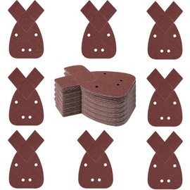 UptVin 80pcs Black and Decker Mouse Sander Pads, Mouse Sanding Sheets with 2 Replaceable Tips Assorted 40/60/80/120/180/240/320/400 Grits for Dust Extraction Fit Black and Decker Detail Palm Sander