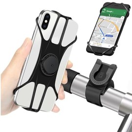 Reelau Bike Phone Holder Mount Fit for 5-6.5 inch Devices, Separable Bicycle Phone Mount Holder Bike Stem Handlebar Mount 360° Rotating Bike Computer Mount Bike Stopwatch Mount Action Camera Holder