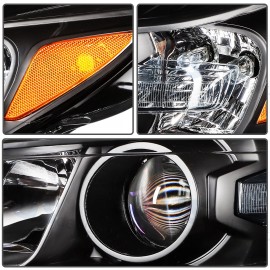 USDealsParts Black LED DRL Projector Headlights Assembly Headlamps For 2013-2015 Chevy Malibu