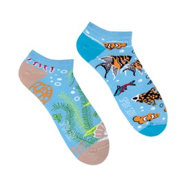 Spox Sox Low Unisex Multicoloured Trainer Socks for Individualists, Aquarium