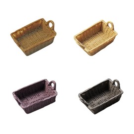 HOMSFOU Home Decor 1/12 Dollhouse Food Bread Basket: Mini Miniature Food Basket Dollhouse Decoration Accessories Dollhouse Supply Culture 4 Pieces Home Accessories