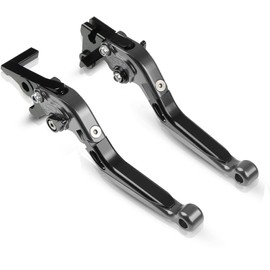 LANQIAN Brake & Clutch Levers Set Foldable Extendable CNC Compatible with Vulcan S 650 2015-2022 Titanium+Black