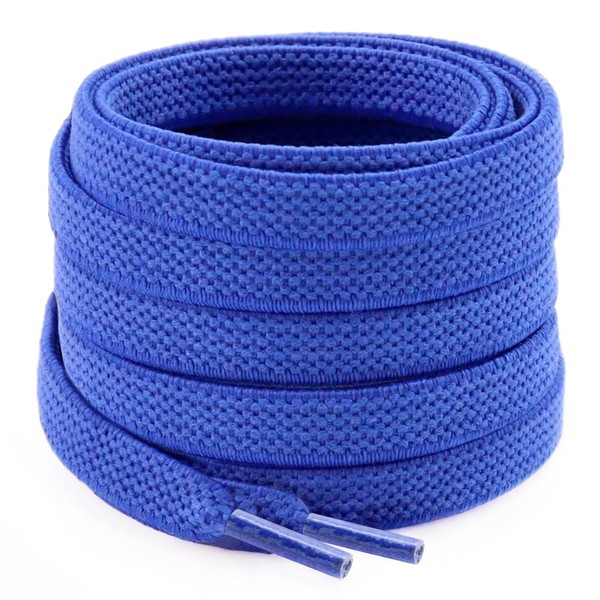 RJ-Sport 2 Pairs Blue Elastic Shoe Laces for Adults Sneakers,