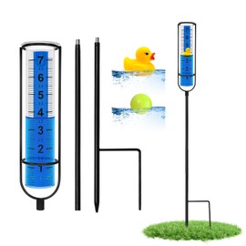 Cracrab Rain Gauge Outdoor for Yard, Heavy Duty Rain Guage Gage Freeze Proof Best Rated, Large Plastic Water Gauge with Floating Duck and Ball, Playful & Accurate
