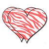 OwnTheAvenue Two Pack Zebra Print Heart Pink Pattern Sticker Decal