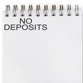 Office Stamp - Blue Ink Self-Inking No Deposits Stamp, Ideal for Teller Use, 1/2 x 1-1/2, Durable, Easy to Use, Ideal for Financial Institutions and Banks, Quick Stamping and Mess-Free