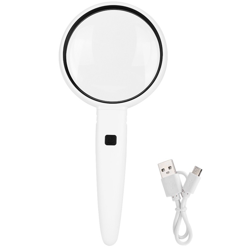 LED Magnifying Glass Set USB Charging Handheld Magnifier with Lights
