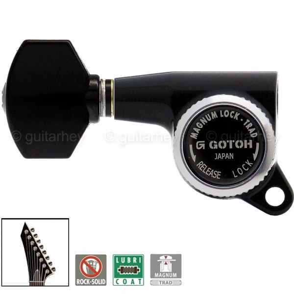 GOTOH NEW Gotoh SG381-07 MGT 8-STRING In-Line Set Locking Tuners